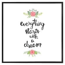 Everything starts with a dream (Picutre Frame) Black | S