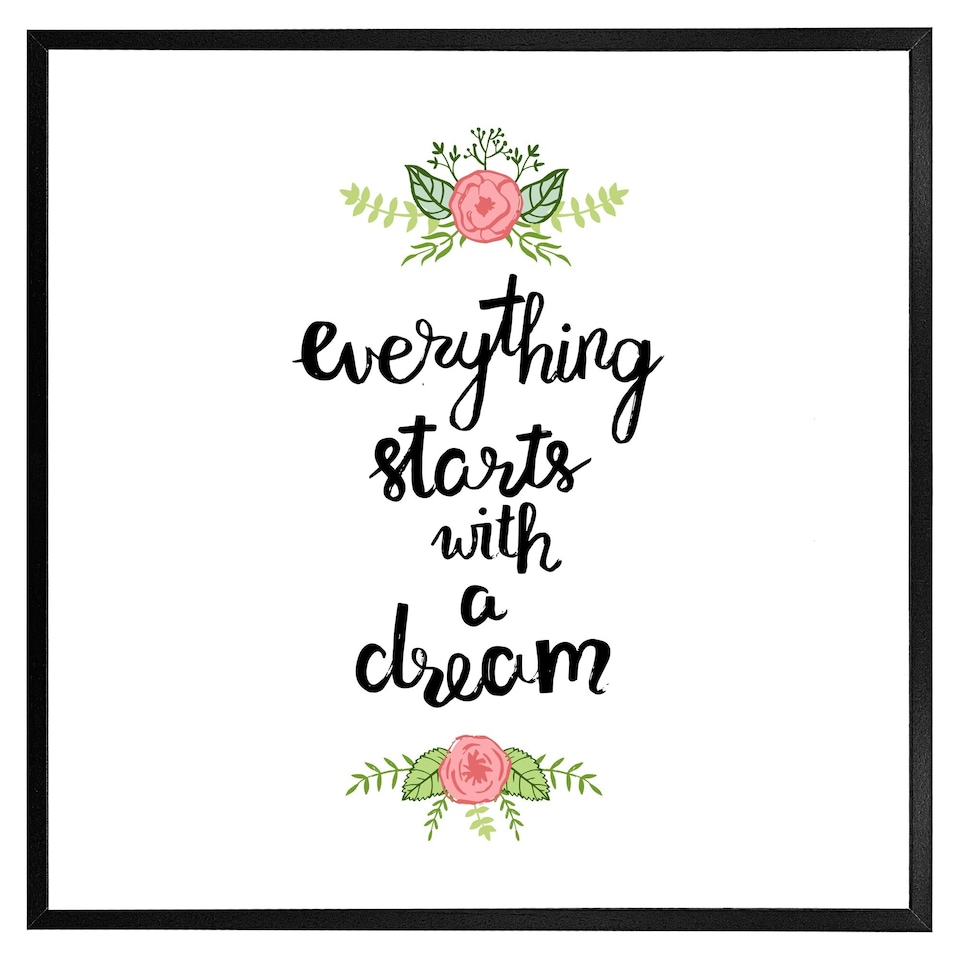 image 1 of Everything starts with a dream (Picutre Frame) Black | S
