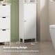 image 4 of VonHaus Holbrook White Freestanding Tall Bathroom Storage Cabinet with 6 Shelves