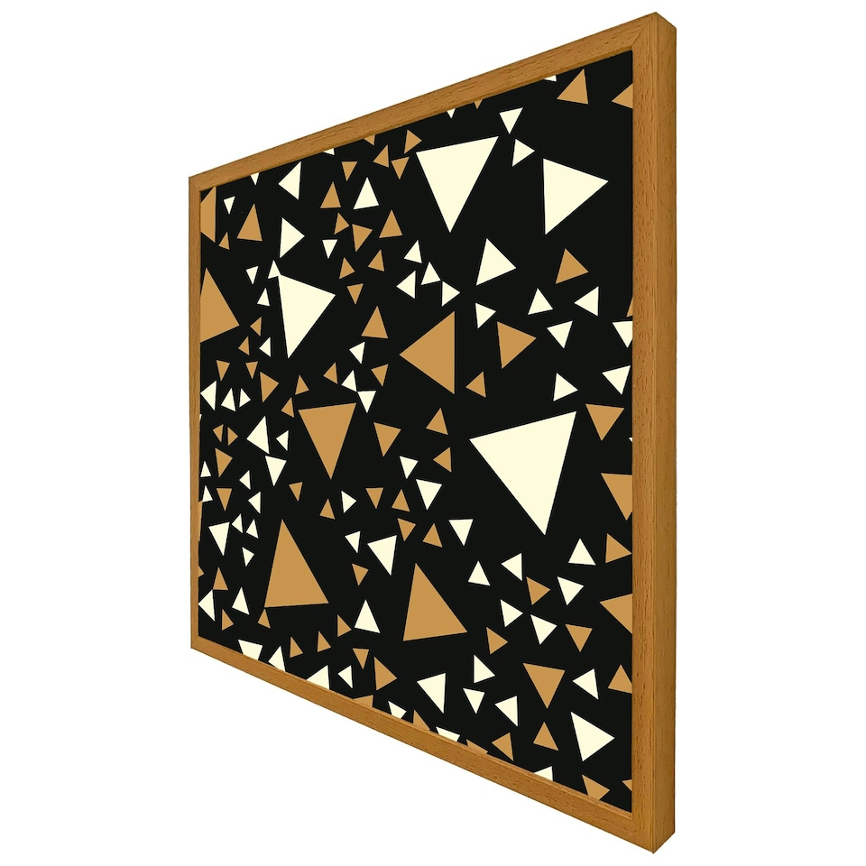 image 1 of Triangles on black (Picture Frame) Grey | XL