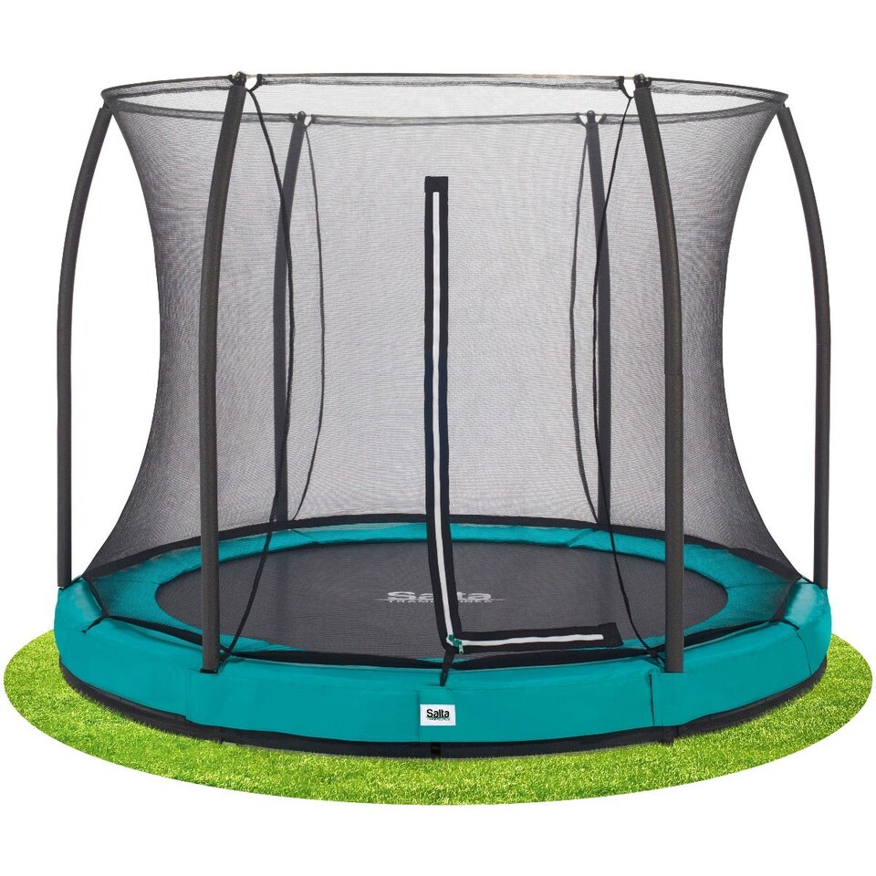 image 1 of 12ft Salta Green Comfort Edition InGround Round Trampoline with Enclosure