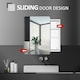 image 3 of kleankin 66x46cm Curved Bathroom Storage Cabinet Sliding Mirror Door 3 Shelves