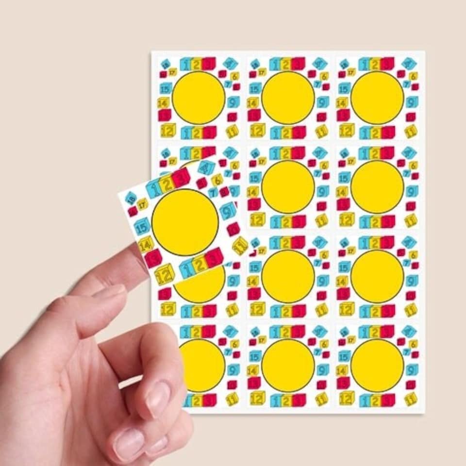 image 1 of Numbers Design 65mm Square Sticker sheet of 12