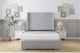 image 1 of Sloomy Arundel Silver Plush Bed Frame With 50"  Upholstered Wingback Headboard 5' King