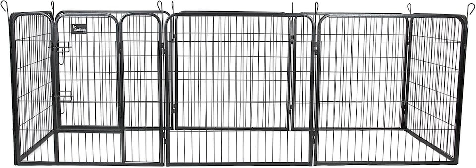 image 1 of Actiaspet Heavy Duty 8 Panel Pet & Small Animal Playpen Run Metal Folding Cage (Silver, Medium, 8)