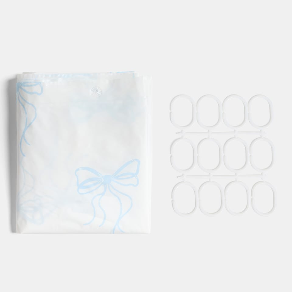 image 1 of OHS Bows Mould Proof Shower Curtain with 12 Hooks