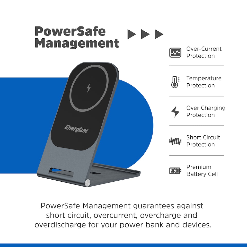 image 1 of Energizer 15W QI Wireless Stand Aluminium Black