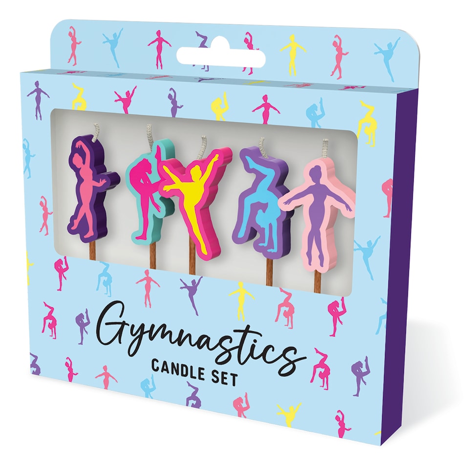 image 1 of Gymnastics Birthday Candles Set Cake Topper