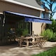 image 2 of Outsunny 3x2.5m Electric Awning w/ LED Light & Remote, Blue Blue