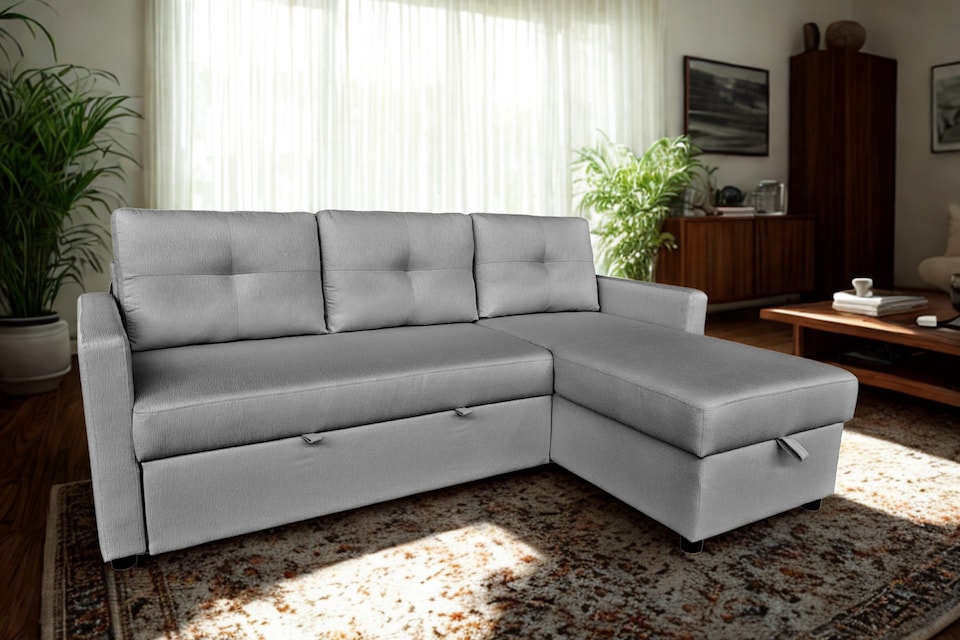 image 1 of The Savona 3 Seater Storage Sofa in Grey or Silver | Silver | One Size