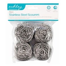 Ashley Stainless Steel Scourers - Pack of 4 Silver