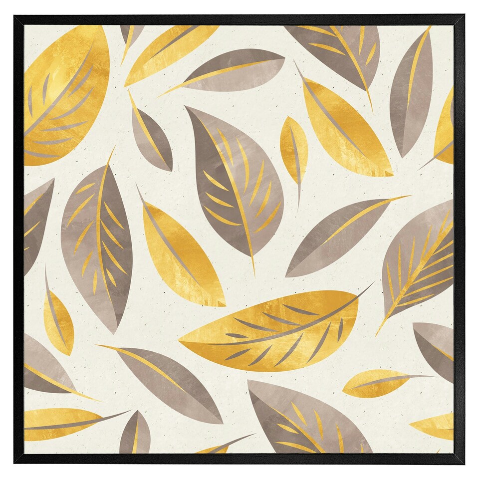 image 1 of Botanical gold and purple leaf (Picture Frame) Brown | S