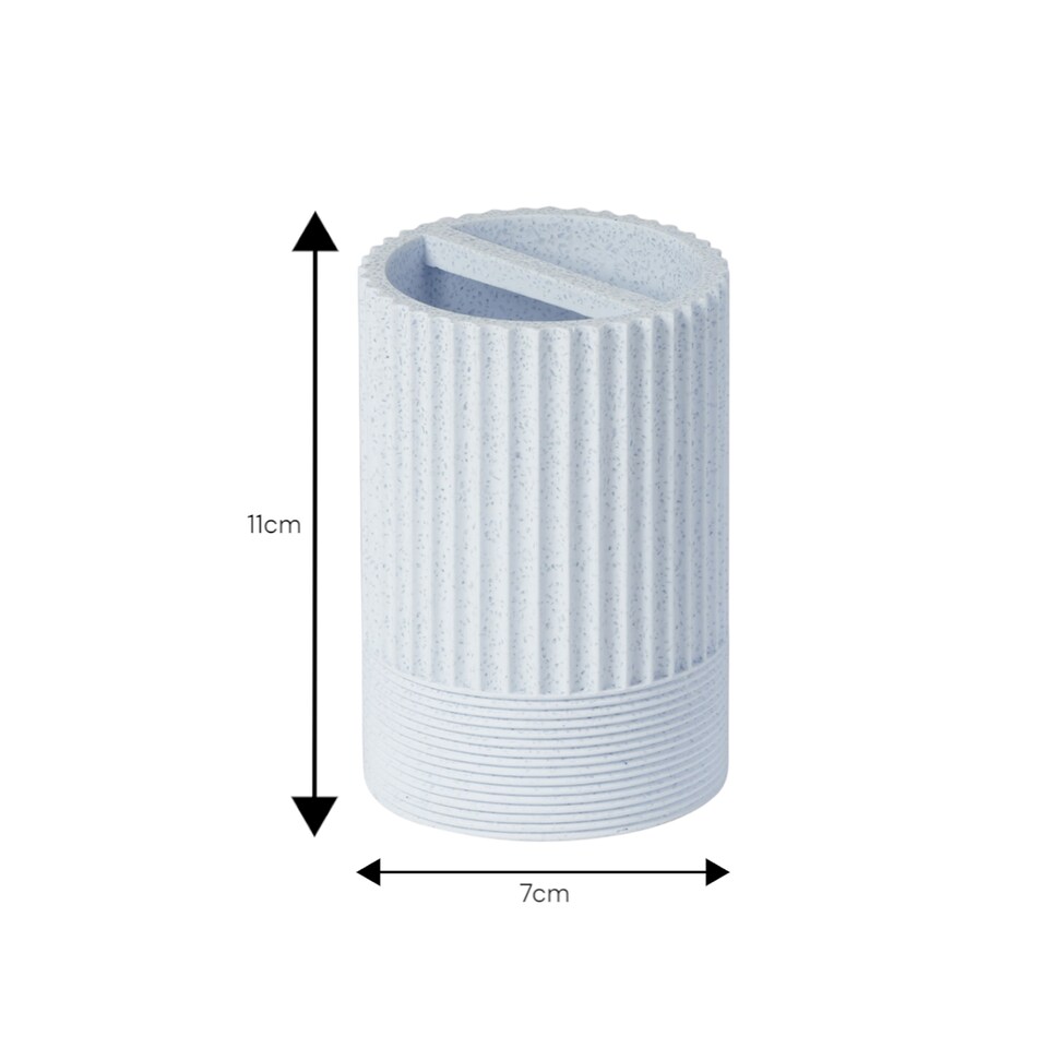 image 1 of Showerdrape Tranquil Pale Blue Sparkle Toothbrush Holder | Blue | 1
