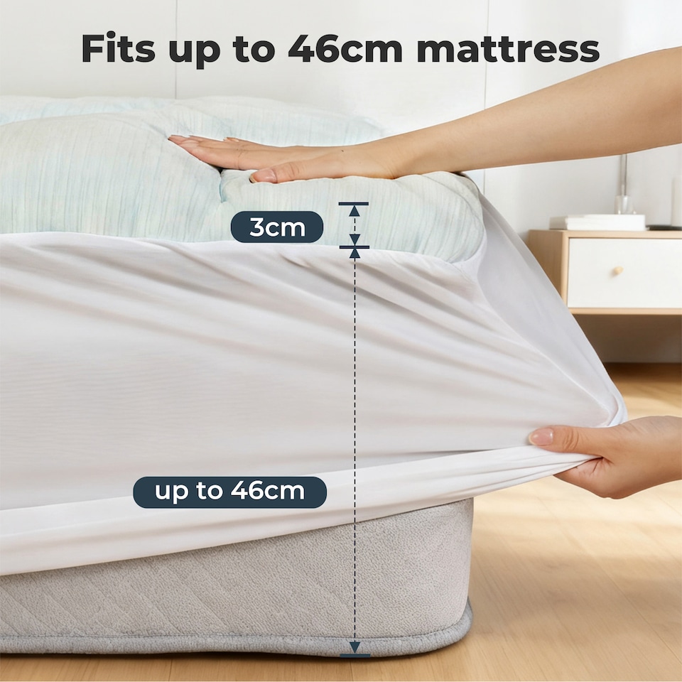 image 1 of Lavio Mattress Topper Pillowtop Memory Foam Bamboo Cover Bed Protector | White | Double
