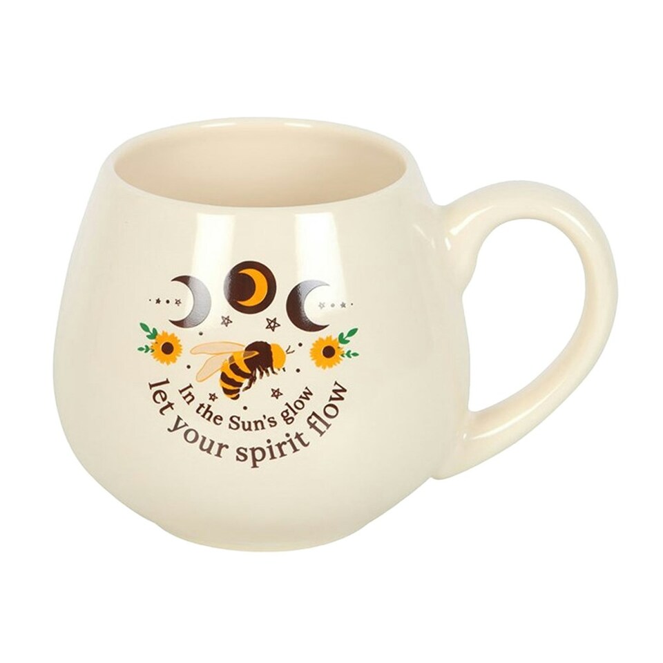 image 1 of Something Different Let Your Spirit Flow Rounded Mug - Cream/Brown/Yellow - One Size