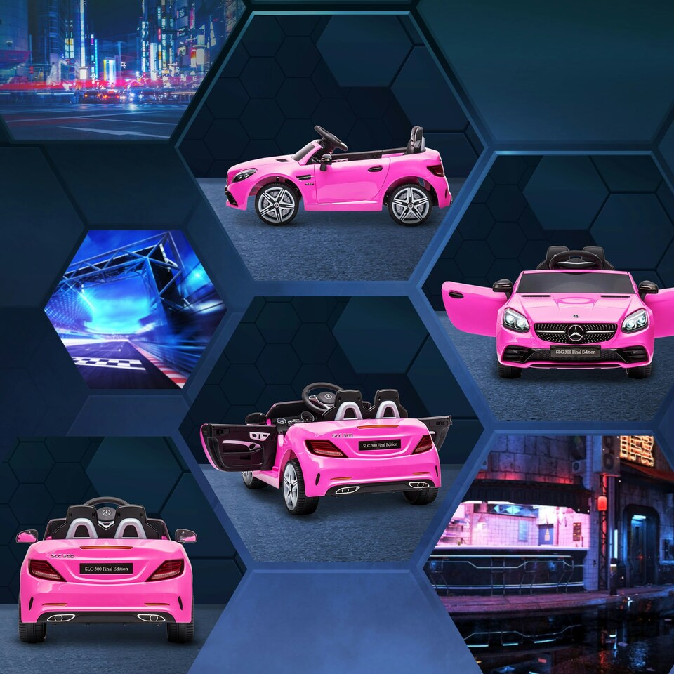 image 1 of AIYAPLAY Benz 12V Kids Electric Ride On Car w/ Remote Control, Music, Pink