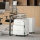 image 9 of HOMCOM Pedestal Office Mobile Filing Cabinet 2 Drawer White