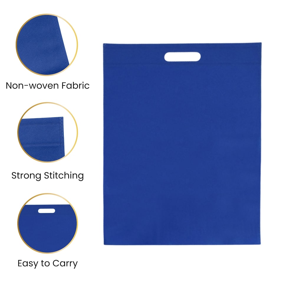 image 1 of Pack of 25 White Coloured 40x30cm Non-Woven Patch Handle Bags | White