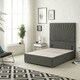 image 3 of Sunburst Divan Bed with 2 Drawers & 54'' Floor Standing Headboard Tweed Fabric | Grey | Charcoal