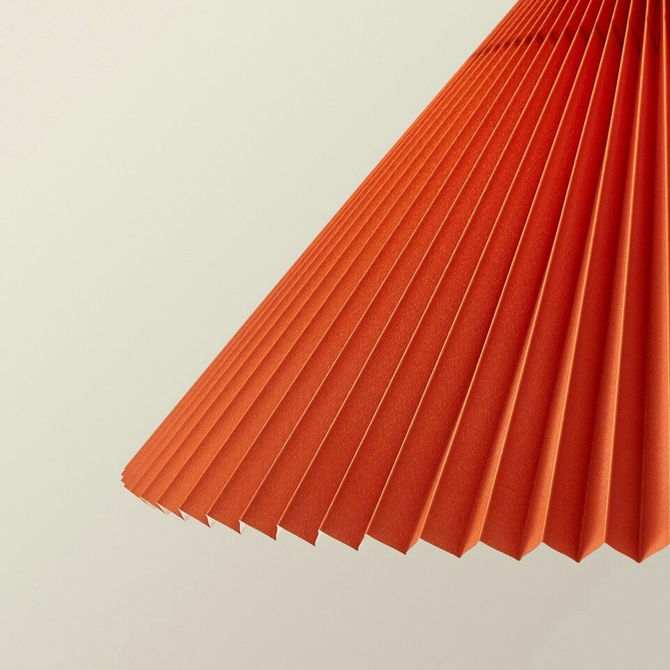 image 1 of ValueLights Akira Burnt Orange Paper Pleated Single Drop Ceiling Pendant Light with LED Bulb