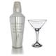 image 1 of Personalised Engraved Cocktail Shaker with Strainer and Martini Glass