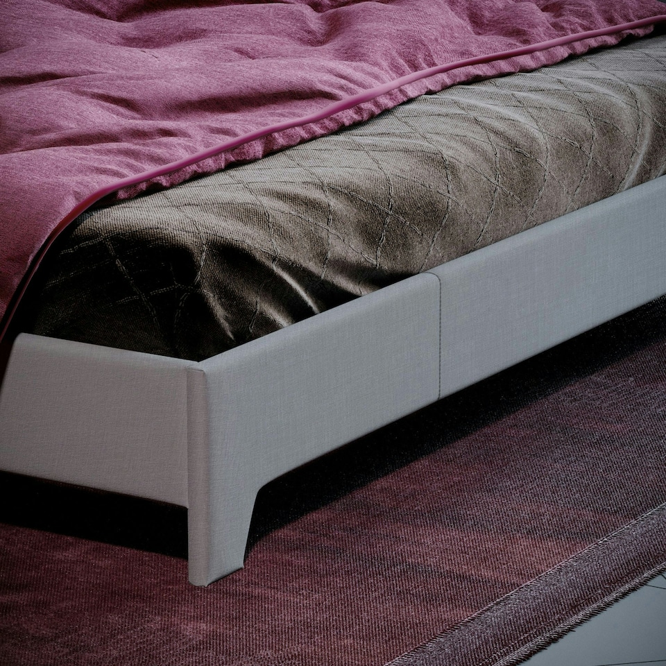 image 1 of Vida Designs Victoria 5ft King Size Bed Fabric Upholstered, Light Grey Linen, 150 x 200cm