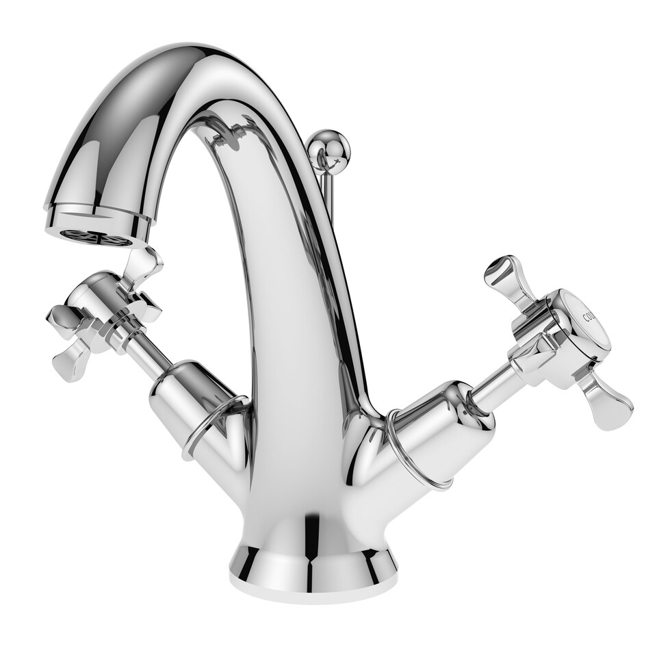 image 1 of Traditional Crosshead Mono Basin Mixer Tap - Chrome