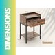 image 7 of Bedside Nightstand Table With Drawer Rustic Brown Brown