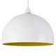 image 2 of ValueLights Modern Gloss White And Yellow Metal Dome Ceiling Pendant Light Shade White