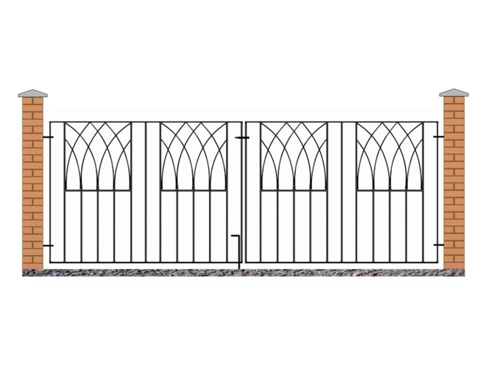 Abbey Modern Double Driveway Gate - Solid Steel - Fits Gap of 2413 mm x 812 mm High - Electro Galvanised/Black Powder Coated | Black | 1