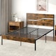 image 9 of COSTWAY Double Metal Bed Frame w/ Wooden Headboard
