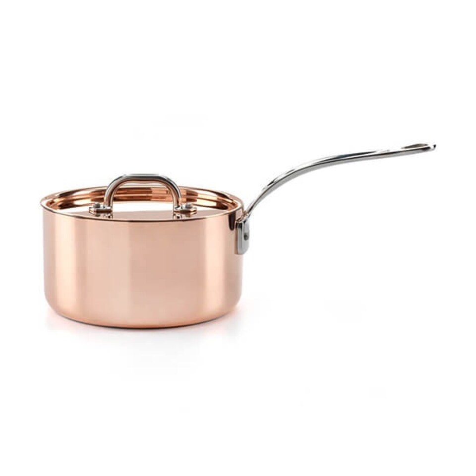 image 1 of Samuel Groves Copper Induction 18cm Saucepan with Lid