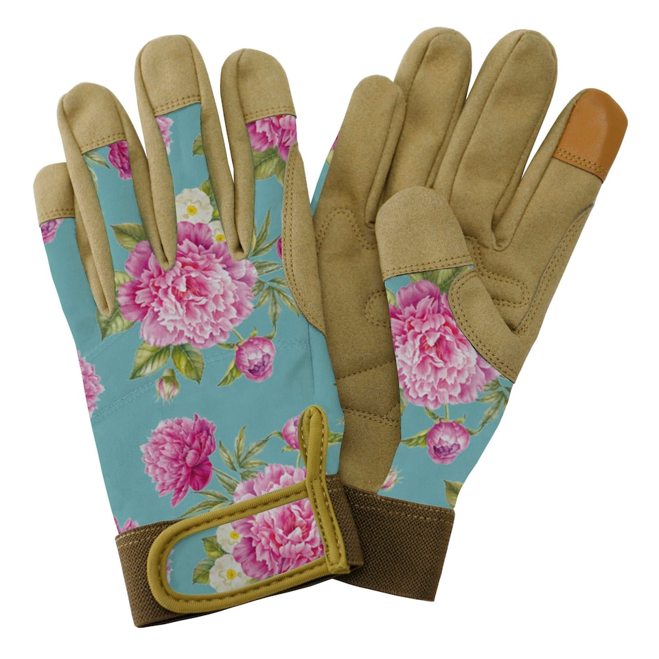 Kent & Stowe Premium Comfort Peony Aqua Gloves Medium | Multi