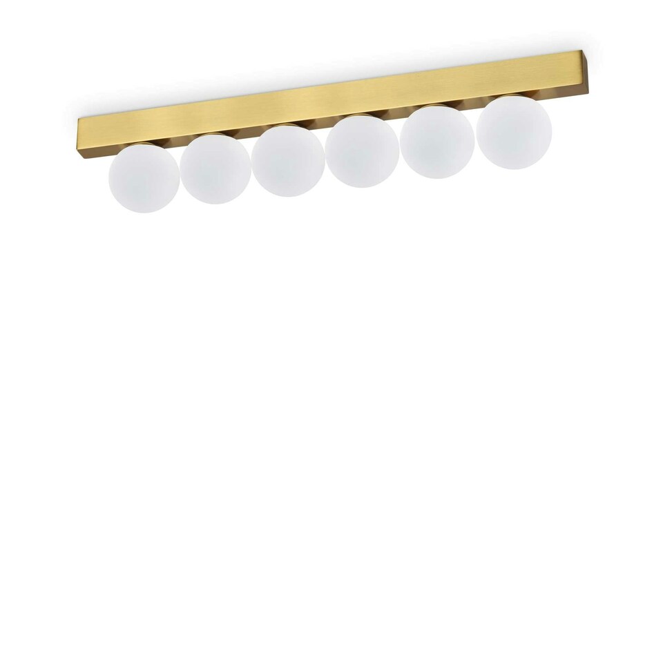 Ping Pong 6 Light Globe Ceiling Light Brass 1500Lm 3000K