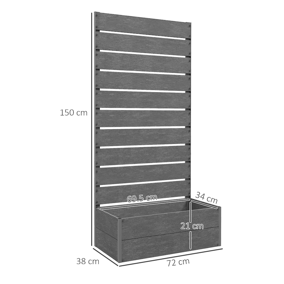 image 1 of Outsunny Raised Garden Bed with Trellis and Drainage Hole, Planter Box