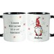 image 1 of Personalised Gonk Family Black Handled Christmas Mug - Male White