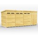 image 1 of 16 x 6 Feet Pent Security Shed - Double Door - Wood - L178 x W474 x H201 cm Brown