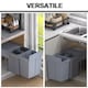 image 7 of HOMCOM Pull Out Bin with Soft Close and Handle, Kitchen Under Sink Bin with 3 Removable Compartments for Recycling and Waste, 40L (1x20L+2x10L), Grey