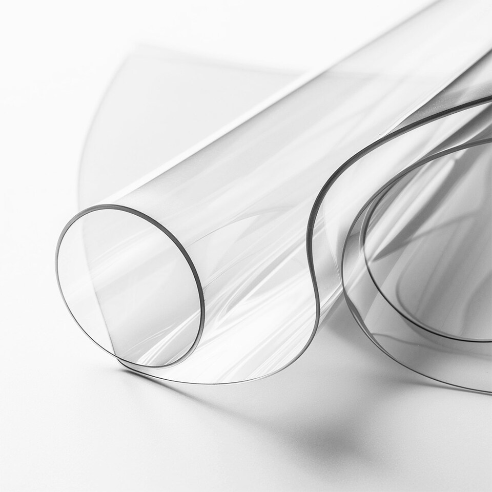 image 1 of 2mm Thick Clear Transparent PVC Tablecloth - 1.45cm Wide Clear | Length: 3.5m