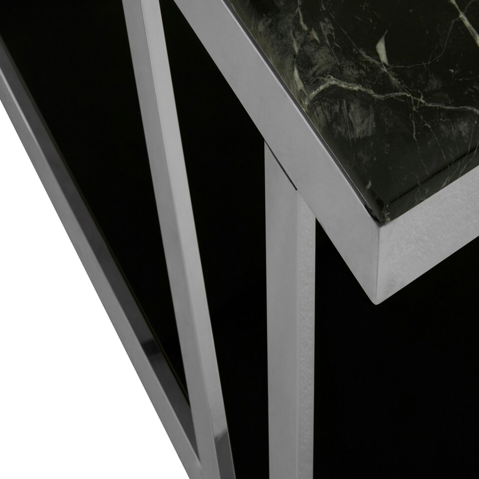 image 1 of Interiors By Premier Durable Marble Top Coffee Table, Contemporary Display Table For Lounge, Sleek Outdoor Decorative Table Black