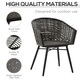 image 3 of Outsunny 3 PCS Patio Resin Wicker Hand Woven Bistro Set 2 Chairs 1 Coffee Table