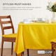 image 7 of Homescapes Seat Pad Luxury Cotton Indoor Outdoor Garden Dining Cushion | Yellow | 40 x 40 cm | 1