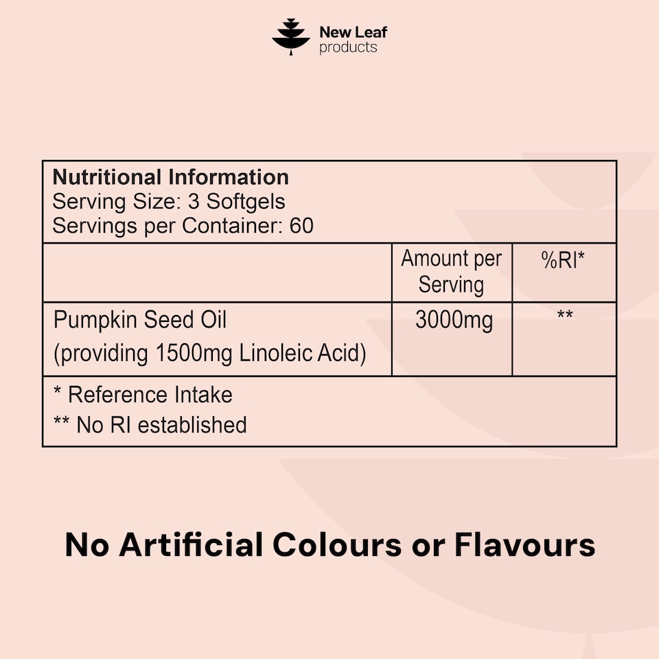 image 1 of Pumpkin Seed Oil Softgels High In Linoleic Acid 3000mg p/s - 180 Softgels