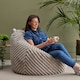 image 2 of icon Cocoon Ribbed Faux Fur Bean Bag Grey Bean Bag Chairs Grey