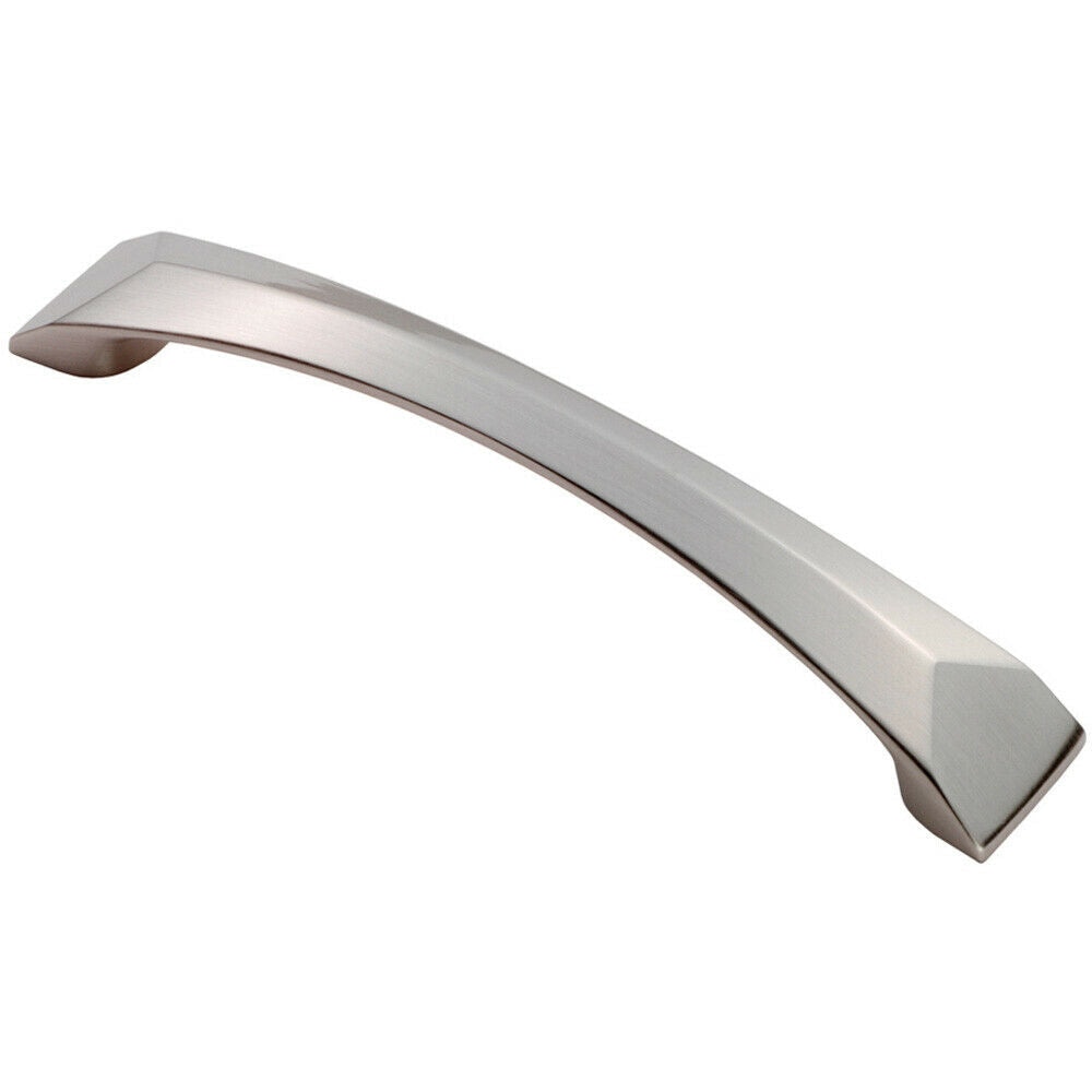 Loops Chiselled Cabinet Pull Handle 128mm Fixing Centres 145 x 25mm Satin Nickel in Metallics
