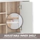 image 6 of HOMCOM Bathroom Mirror Cabinet, Wall Mounted Storage Cabinet with Open Cupboard and Adjustable Shelf, White
