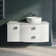 image 3 of Balterley Gentleshaw Contemporary Wall Hung Vanity Unit with Grey Marble Worktop, Moon White, 1000mm