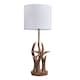 image 1 of ValueLights Caribou Brown Table Lamp White Shade and Bulb