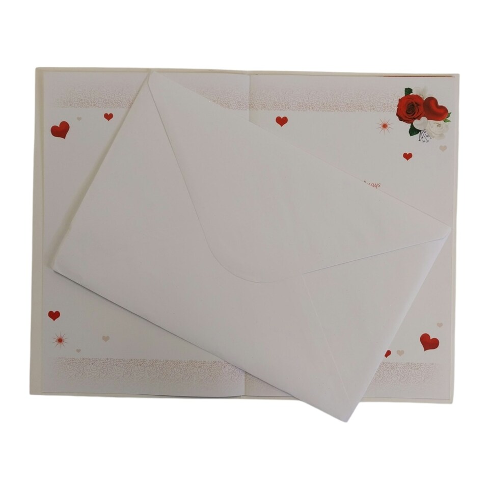 image 1 of To My Wife Roses Heart Design 8 Page Insert Valentine's Day Card