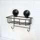 image 1 of Showerdrape Suctionloc Black Suction Wall Mounted Rectangular Basket with Mounting Discs | Black | 1